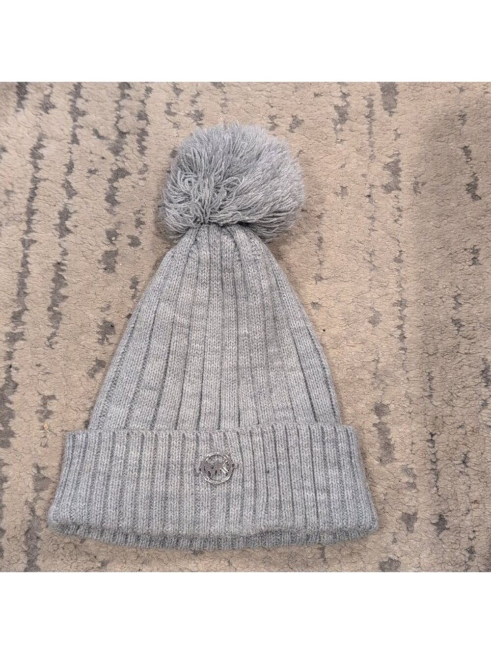 Michael Kors Grey Pom Pom Hat